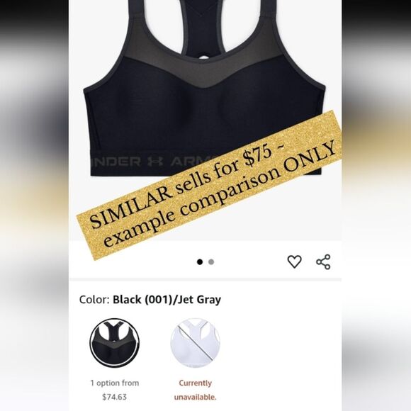 Under Armour UA Sports Bra White Gray Size 34A 34a Small Zip Front Logo Gym Yoga - Picture 4 of 16